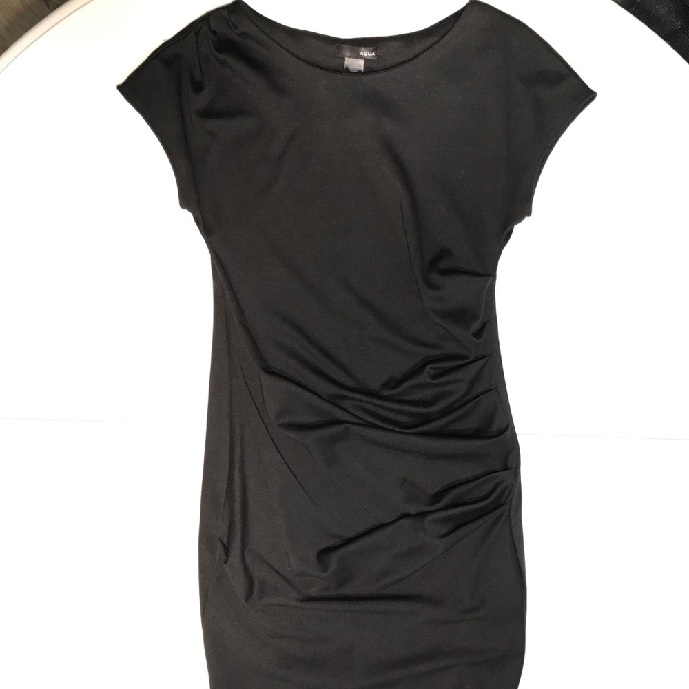 Aqua Ruched Mini Dress